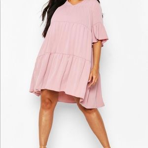 rose pink smock dress
